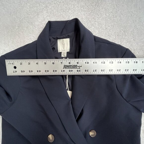 Joie Womens Double Breasted Blazer Medium Navy Notch Collar Stretch Lined New - Picture 5 of 7